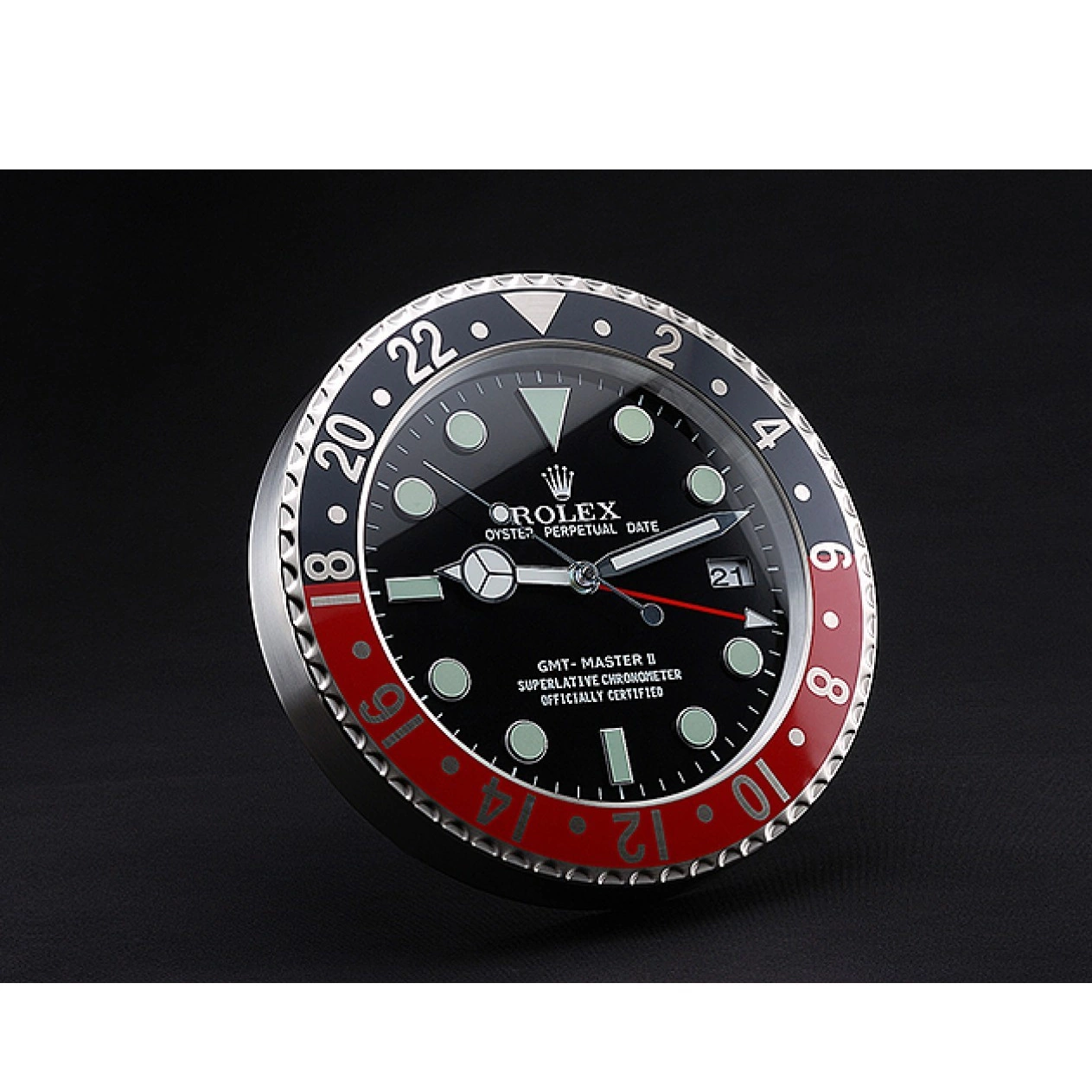 Aaa replica watch Master Rolex II 622478 GMT Wall Black-Red Clock 0630